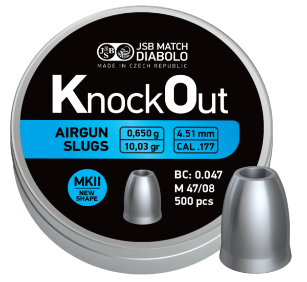 JSB knockout mk2 slugs | 4,51 .1775 | 0,65g10 | 500