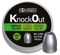 JSB knockout mk2 slugs | 6,35mm .250 | 2,170g 33 | 150