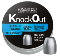 JSB knockout mk3 slugs | 4,51mm .1775 | 0,650g 10 | 500